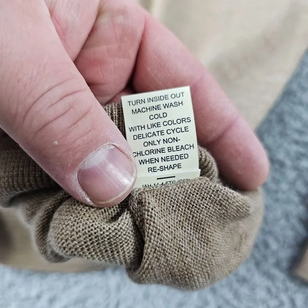 Joseph Abboud Sweater Mens XXL Tan Merino Wool Modern Fit V Neck Pullover Casual
